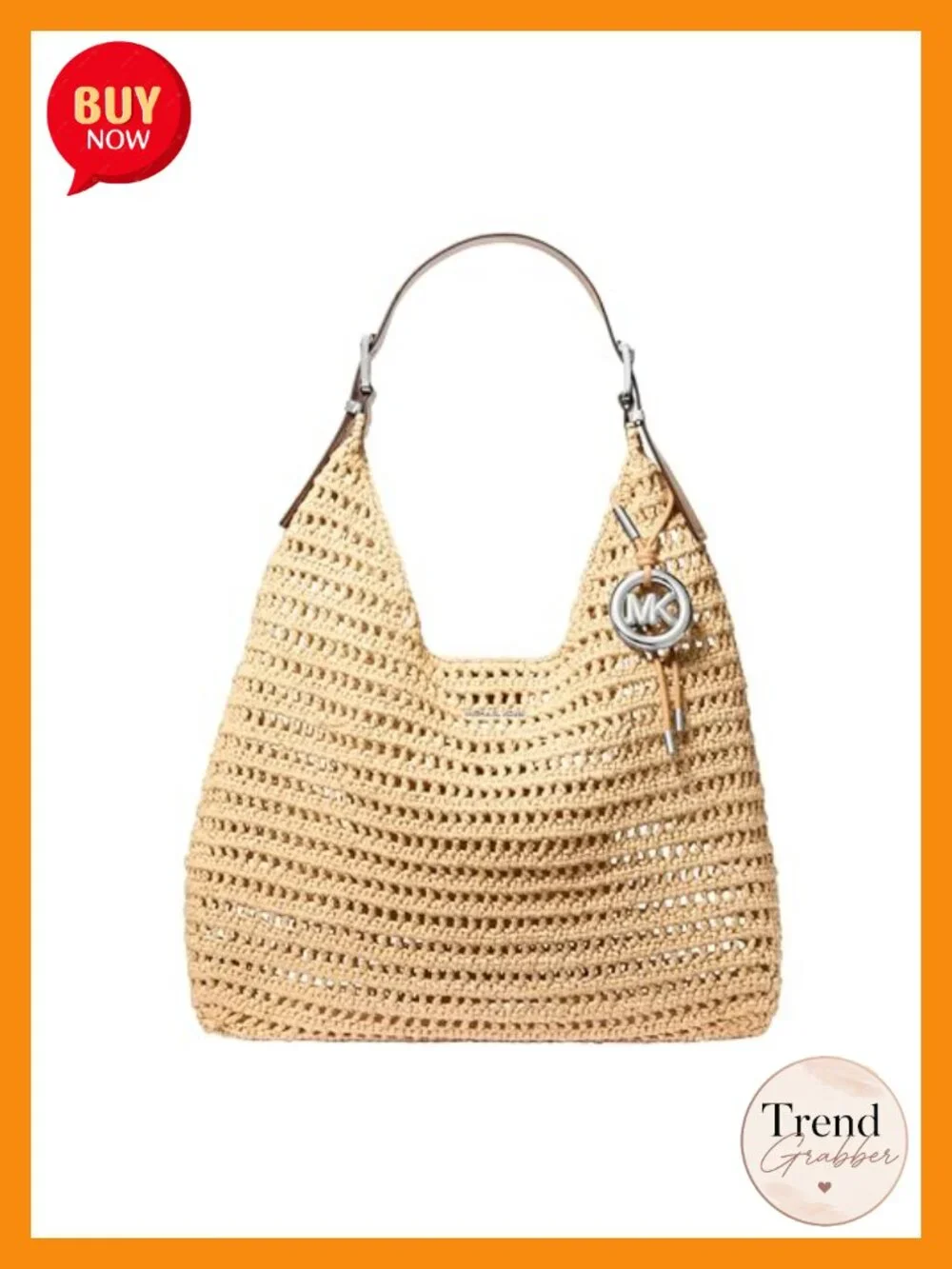 Crocheted Polypropylene Large Hobo Shoulder Bag